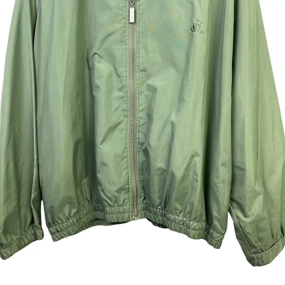 Jockey Lightweight Windbreaker Men's 2X Full Zipper Green Jacket Adjustable Cuff